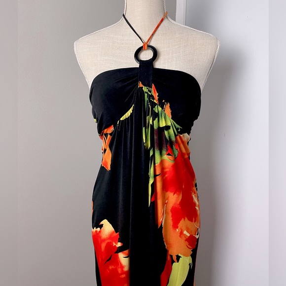 O Ring Floral Print Maxi Dress - Picture 2 of 5